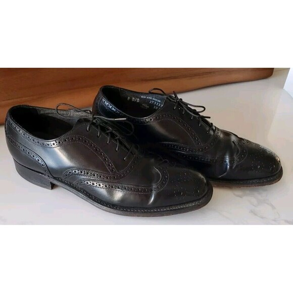 Bostonian Men's Wingtip Oxford Dress Shoes Size 8 (D/B) Leather Black - Picture 3 of 9